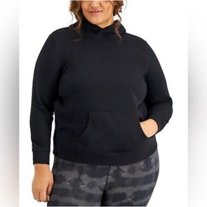 NWT ID Ideology Plus Size Pullover Hoodie in Deep Black, size 3X